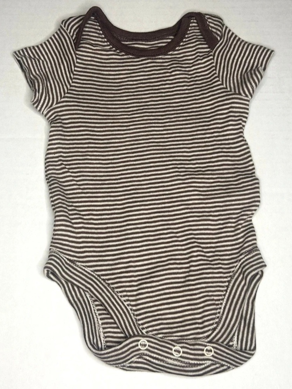 bundles baby place 100% cotton Brown&White Striped Short Sleeve Onesie Baby 0-3M